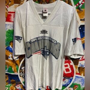 Vintage New England Patriots Tom Brady 2004 AFC Champs Football Jersey